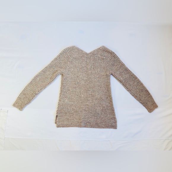 Abercrombie & Fitch V-Neck Knitted Sweater in Rib - Pink/Grey Marl - M - Picture 9 of 16